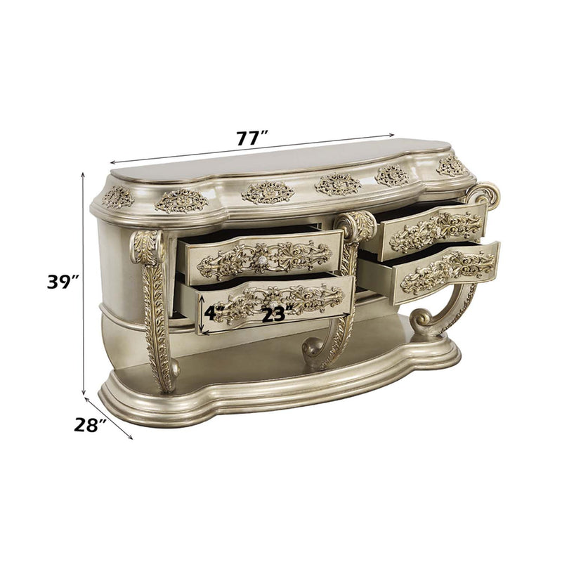 Danae 4 Drawers Dresser, Champagne & Gold Finish Acme