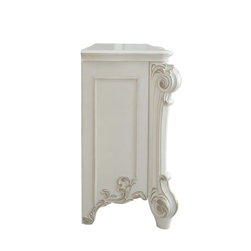 Vendome 5 Drawers & 2 Door Dresser, Antique Pearl Finish Acme