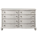 Jaqueline 8 Drawers  Dresser, Antique White Finish Acme