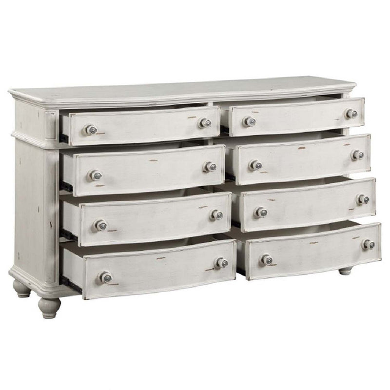 Jaqueline 8 Drawers  Dresser, Antique White Finish Acme