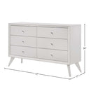 Cerys 6 Drawers  Dresser, White Finish Acme