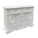 Flora 6 Drawers & 2 Door Dresser, White Finish Acme