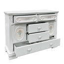 Flora 6 Drawers & 2 Door Dresser, White Finish Acme