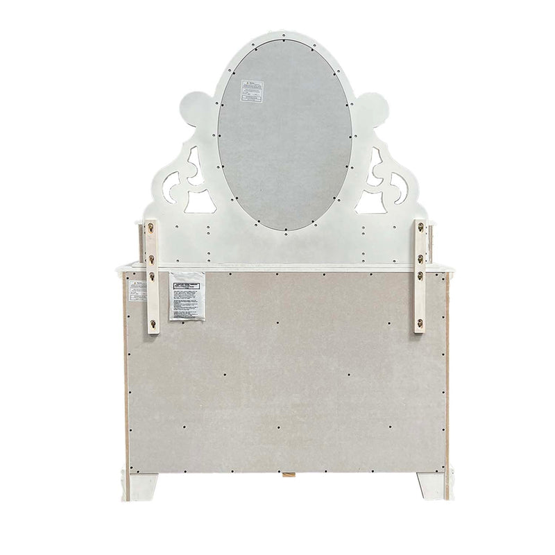 Flora 6 Drawers & 2 Door Dresser, White Finish Acme