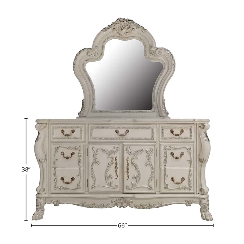 Dresden 7 Drawers, 2 Doors Dresser, Bone White Finish Acme