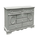 Flora 6 Drawers & 2 Doors Dresser, Gray Finish Acme