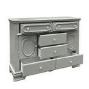 Flora 6 Drawers & 2 Doors Dresser, Gray Finish Acme