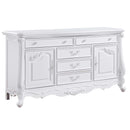 Latisha 5 Drawers & 2 Doors Dresser, White Finish Acme