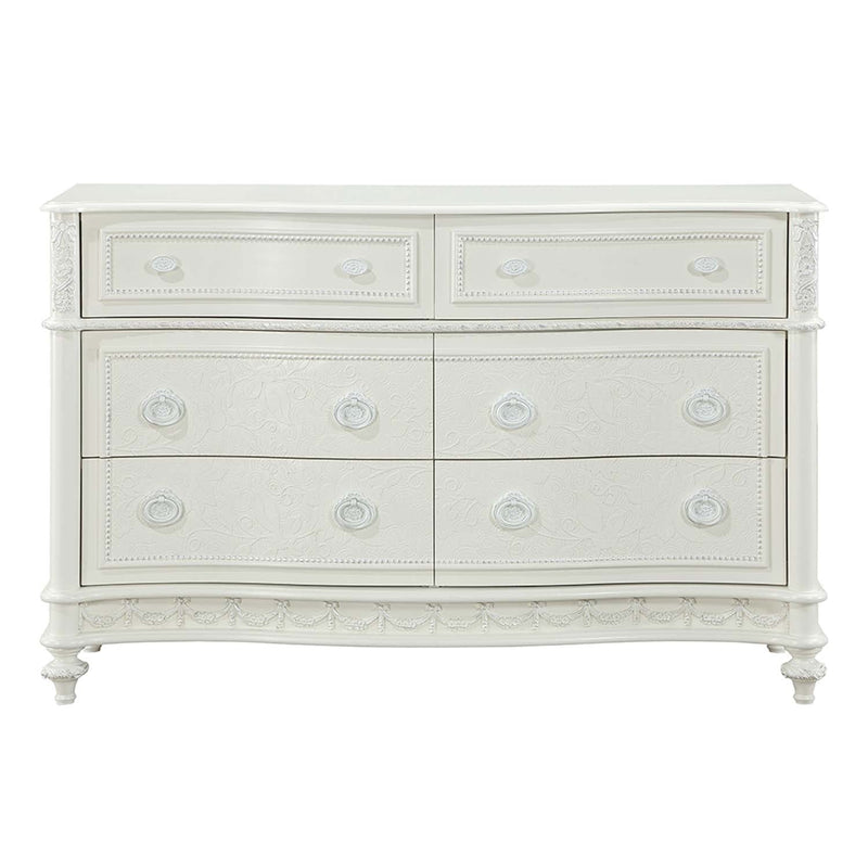 Dorothy 6 Drawers  Dresser, Ivory Finish Acme