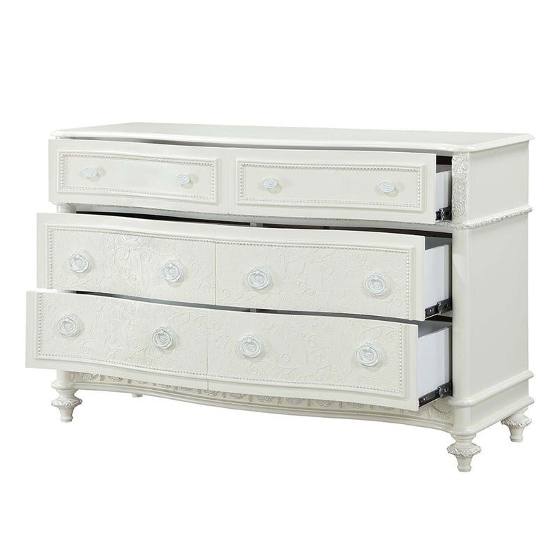 Dorothy 6 Drawers  Dresser, Ivory Finish Acme