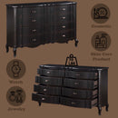Chelmsford 8 Drawers  Dresser, Antique Black Finish Acme
