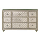Lucienne 9 Drawers  Dresser, Beige Velvet Acme