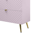 Gaines 6 Drawers  Dresser, Pink High Gloss Finish Acme
