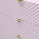 Gaines 6 Drawers  Dresser, Pink High Gloss Finish Acme