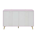Gaines 6 Drawers  Dresser, Pink High Gloss Finish Acme