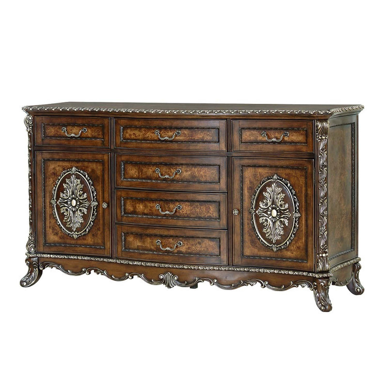 Devany 6 Drawers & 2 Doors Dresser, Cherry Finish Acme