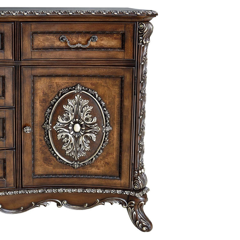 Devany 6 Drawers & 2 Doors Dresser, Cherry Finish Acme