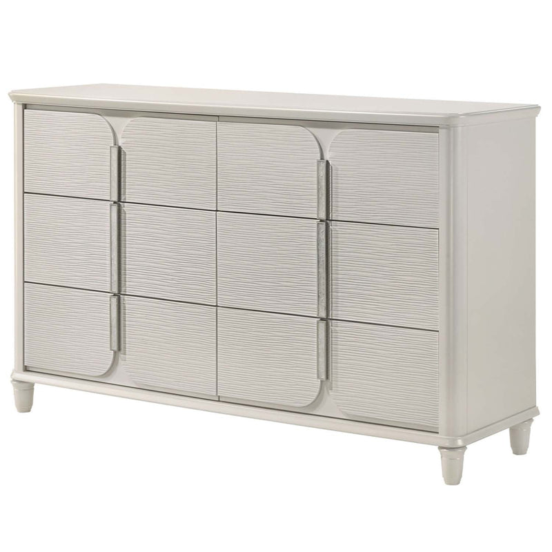Laveda 6 Drawers Dresser, Pearl White Finish Acme