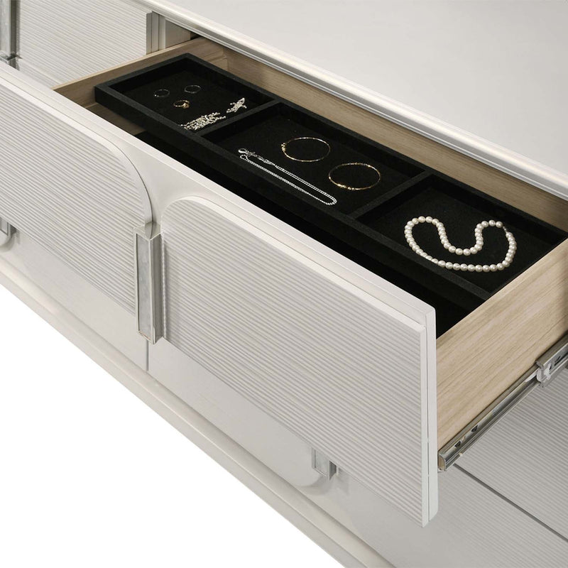 Laveda 6 Drawers Dresser, Pearl White Finish Acme
