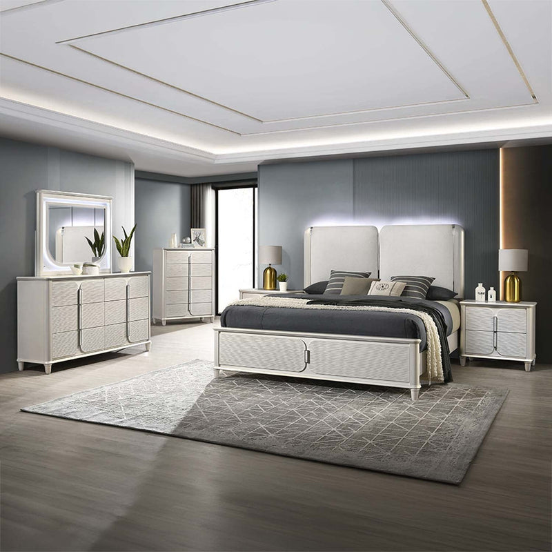 Laveda 6 Drawers Dresser, Pearl White Finish Acme