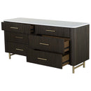 Clayten 6 Drawers  Dresser, Marble Top & Espreeso Finish Acme