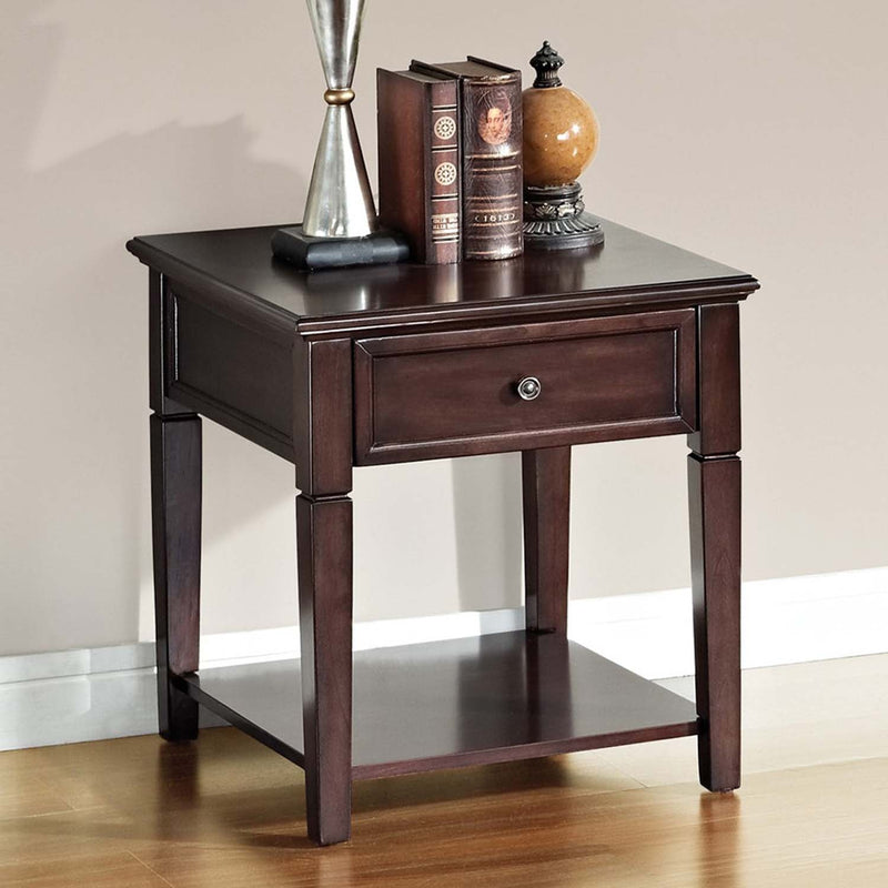 Malachi End Table, Walnut Finish Acme