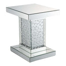 Nysa End Table, Mirrored & Faux Crystals Acme