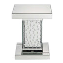 Nysa End Table, Mirrored & Faux Crystals Acme