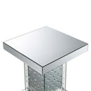 Nysa End Table, Mirrored & Faux Crystals Acme