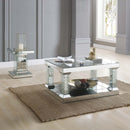 Nysa End Table, Mirrored & Faux Crystals Acme
