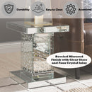 Nysa End Table, Mirrored & Faux Crystals Acme