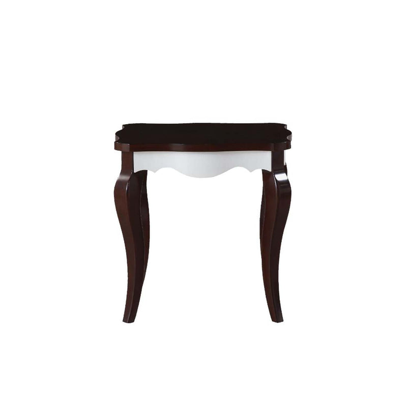 Mathias End Table, White & Walnut Finish Acme