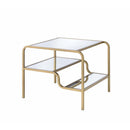 Astrid End Table, Mirrored & Gold Finish Acme