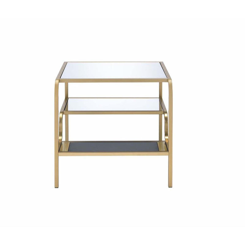 Astrid End Table, Mirrored & Gold Finish Acme
