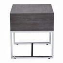 Iban End Table, Gray Oak & Chrome Finish Acme