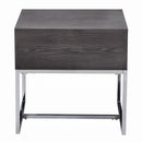 Iban End Table, Gray Oak & Chrome Finish Acme