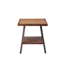 Ikram End Table 2Pc, Weathered Oak & Sandy Black Finish Acme