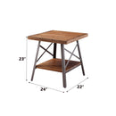 Ikram End Table 2Pc, Weathered Oak & Sandy Black Finish Acme