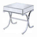 Yuri End Table, Mirrored & Chrome Finish Acme