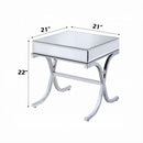 Yuri End Table, Mirrored & Chrome Finish Acme