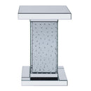 Nysa End Table, Mirrored & Faux Crystals Acme
