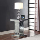 Nysa End Table, Mirrored & Faux Crystals Acme