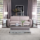 Nysa End Table, Mirrored & Faux Crystals Acme