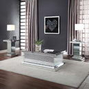 Nysa End Table, Mirrored & Faux Crystals Acme