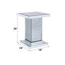 Nysa End Table, Mirrored & Faux Crystals Acme