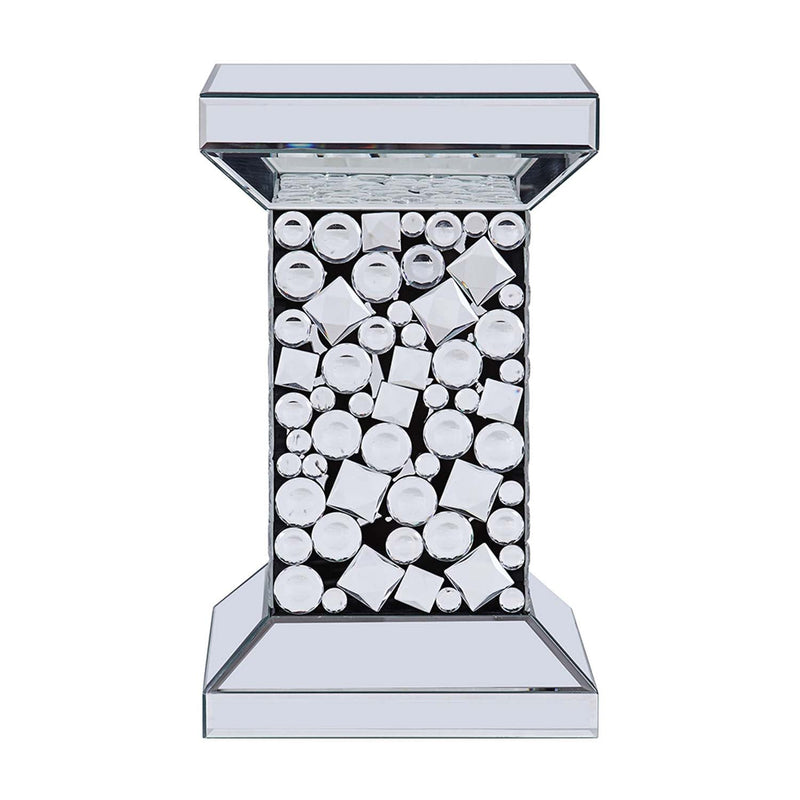 Kachina End Table, Mirrored & Faux Gems Acme