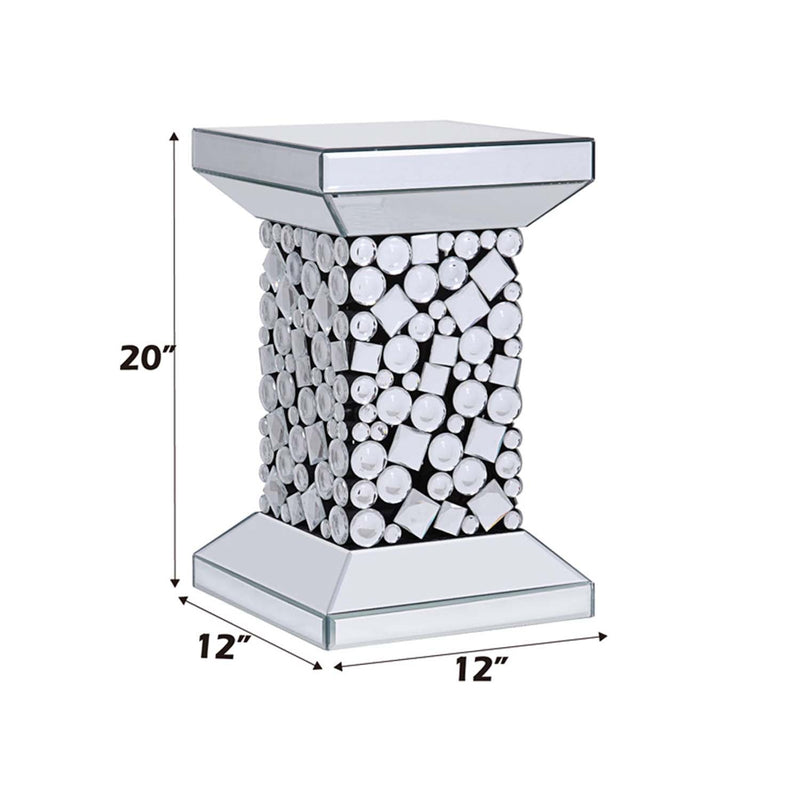 Kachina End Table, Mirrored & Faux Gems Acme