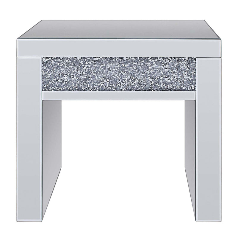 Noralie End Table, Mirrored & Faux Diamonds Acme