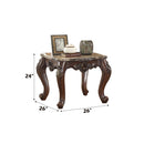 Devayne End Table, Marble Top & Dark Walnut Finish Acme