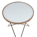 Valora End Table, Frosted Glass Top & Champagne Finish Acme